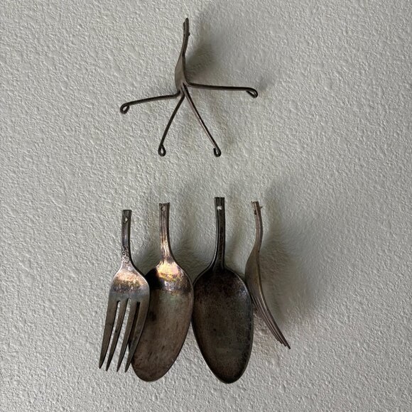 Handmade Silverware Wind Chime Antique Forks Spoons Upcycled Art Foodie Chef - Picture 9 of 9